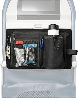 Lusso Gear Premium Black Airplane Tray Table Cover with 5 Compartments – Sanitary, Machine-Washable, Foldable – Black