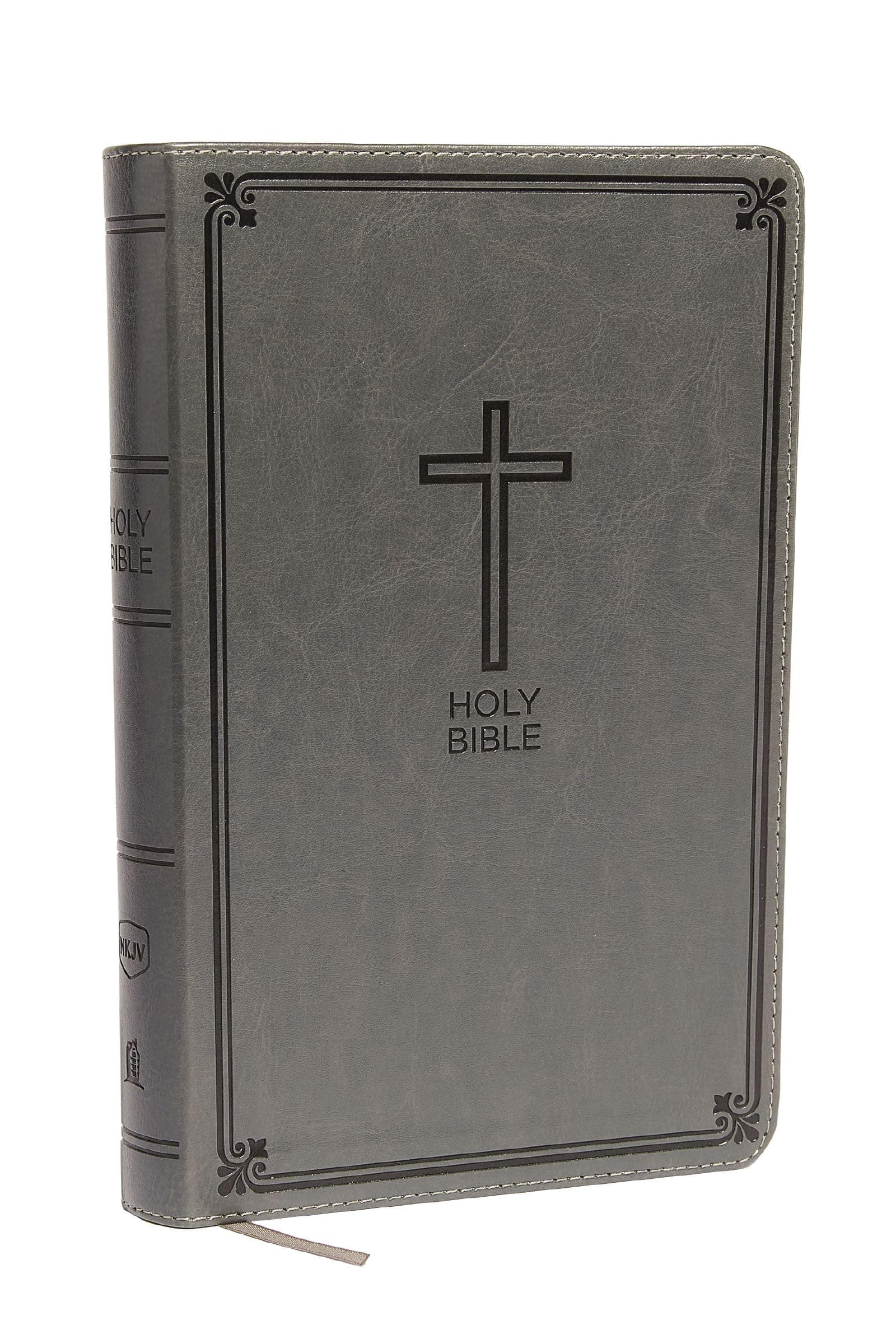 NKJV, Deluxe Gift Bible, Leathersoft, Gray, Red Letter, Comfort Print: Holy Bible, New King James Version