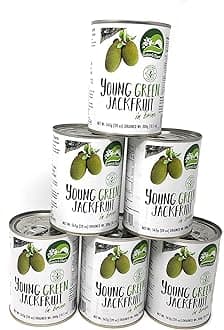 KC Commerce ature's Charm Young Green Jackfruit in Brine 20oz Bundle With KC Commerce Stainless Steel Fork (Pack of 6)