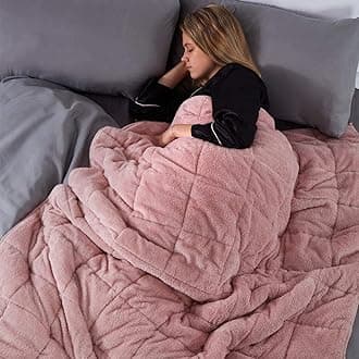 Teddy Weighted Blanket for Adults Sleep Therapy Anxiety Stress Relief Super Soft Throw, Blush Pink, 125 x 150cm - 4kg(Disclaimer: Only suitable for age 3+ years)