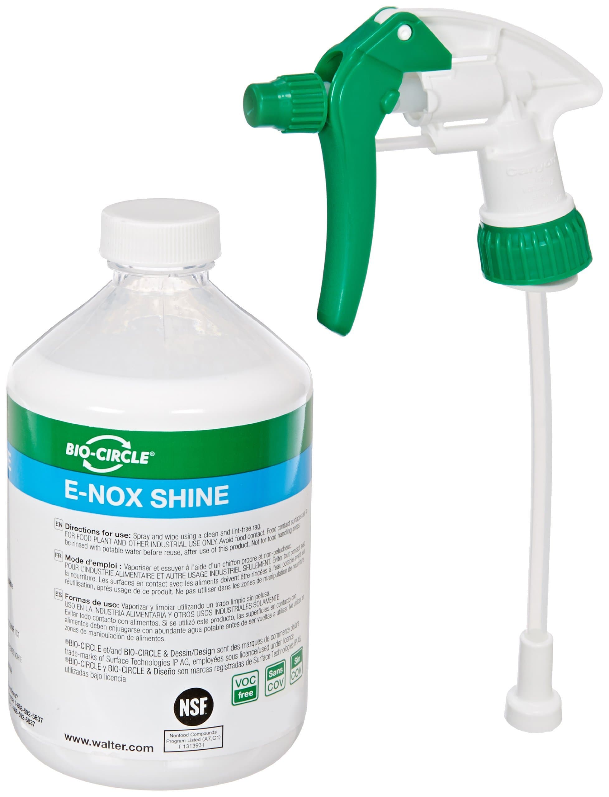 Walter 53G403 E-NOX Shine Stainless Steel Surface Cleaner [Pack of 12] (500 ml) - Silicone, Solvent, Phosphate Free Stainless Steel Protector. Cleaning Solutions