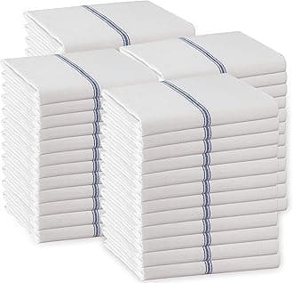 Kitchen Towel Set - 100% Cotton Kitchen Towels, Reusable Kitchen Dish Towels, Blue Dish Towels for Kitchen, Soft Absorbent Tea Towels, Durable Dish Towels For Drying Dishes, 14” x 25” - 48 Pack