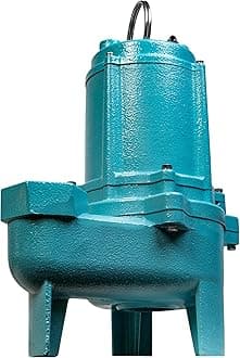 9SC-CIM 115 Volt, 4/10 HP, 6000 GPH Manual Epoxy-Coated Cast Iron Submersible Sewage Pump, 20-Ft. Cord, Blue, 509413