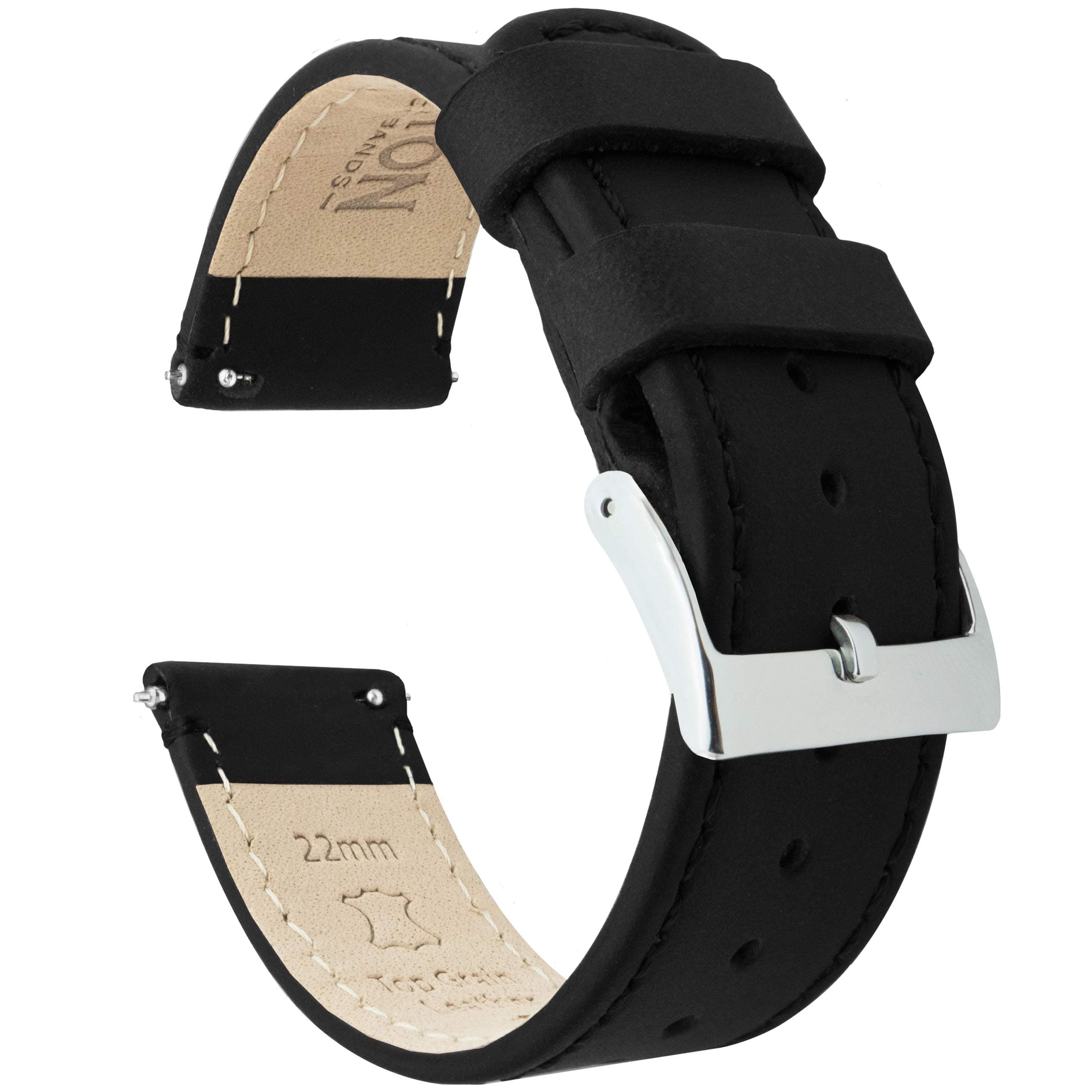 BARTON Quick Release - Top Grain Leather Watch Band Strap - Choice of Colour & Width - 16mm, 18mm, 19mm, 20mm, 21mm 22mm, 23mm or 24mm