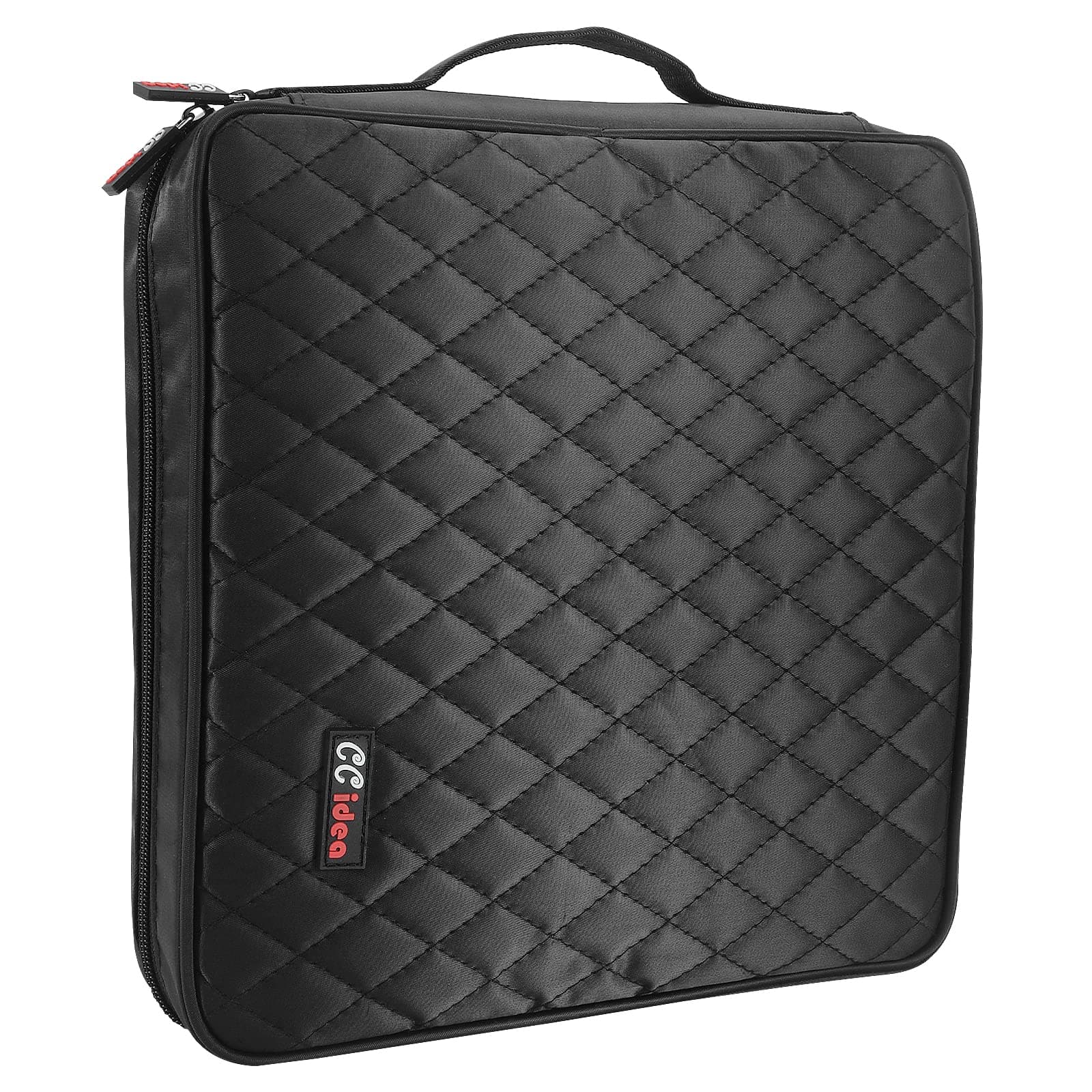 CCidea 200 Capacity CD/DVD Case Holder Portable Wallet Disc Storage Binder Nylon CD Bag for Car, Home, Travel Carrying Protector Organizer (200-Black)