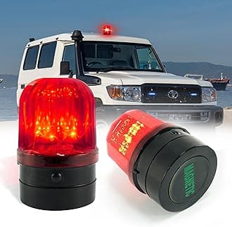 ELLUMINEmergency Amber LED Strobe Lights for Trucks, Battery-Powered Magnetic Beacon Light Red Flashing Lights for Vehicles, Forklifts, Golf Carts, UTVs, Cars, School Buses, and Construction