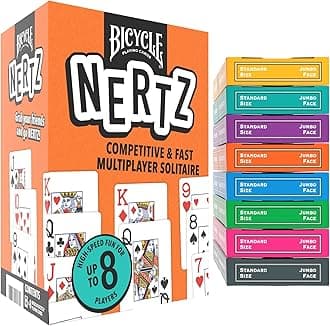 Bicycle Nertz Playing Card Game, Multiplayer Solitaire (Up to 8 Players)