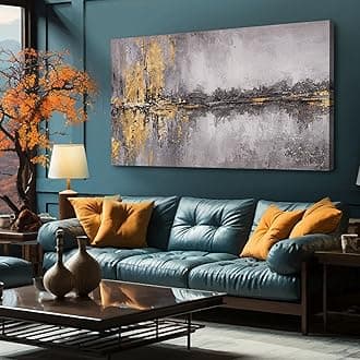 XIANSHOU Abstract Wall Art/Grey Home Wall Decor/Modern Landscape Pictures/Artwork Decorations for Living Room Bedroom Office Kitchen 24x48 Inch