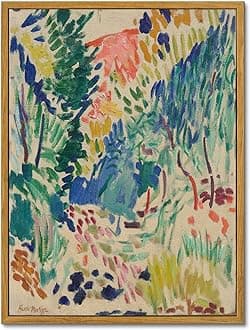 KBKBART Framed Canvas Wall Art, Vintage Abstract Matisse Wall Art Exhibition Posters for Room Aesthetic, Retro Colorful Gallery Art Prints, Classic Matisse Canvas Impressionist Painting Wall Decor for Bedroom Living Room, Cozy Home Decor, Bathroom, Gifts for Friends or Family (12"x16")