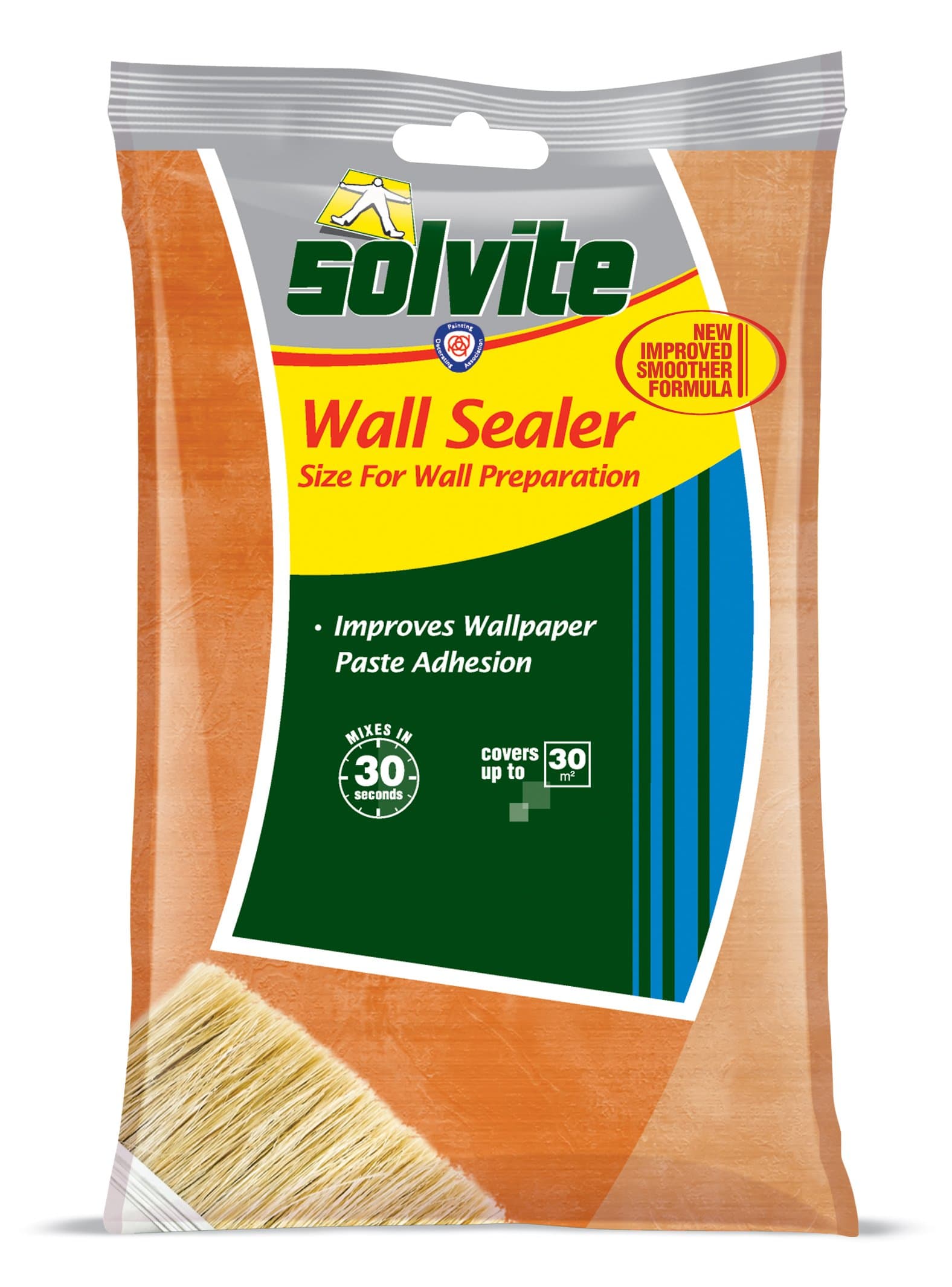 Solvite Wall Sealer, Wallpaper Prep, Improves Wallpaper Paste Adhesion, for Absorbent & Plastered Walls, Mixes in 30 seconds, Covers up to 30m2, 61g