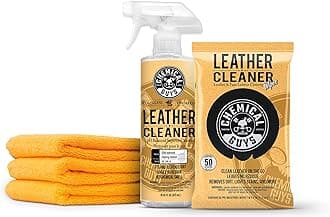 Chemical Guys SPI_208_16KIT Complete Leather Cleaner Kit - 5 Items Including (1) 16 oz Sprayable Leather Cleaner, (1) 50 Pack of Leather Wipes & (3) 16"x16" Microfiber Towels