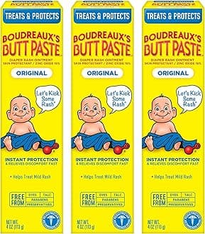 Boudreauxs Butt Paste Diaper Rash Ointment 4oz (3 Pack)