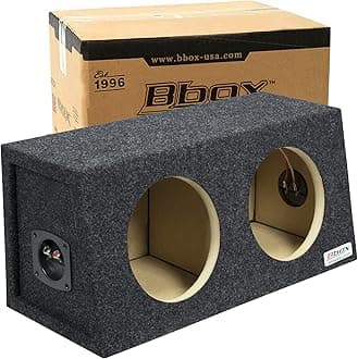 Bbox Dual Hatchback Sealed 8 Inch Subwoofer Enclosure- Pro Audio Tuned Dual Subwoofer Boxes & Enclosures- Premium Subwoofer Box Improves Audio Quality Sound & Bass- Nickel Finish Subwoofer Terminal