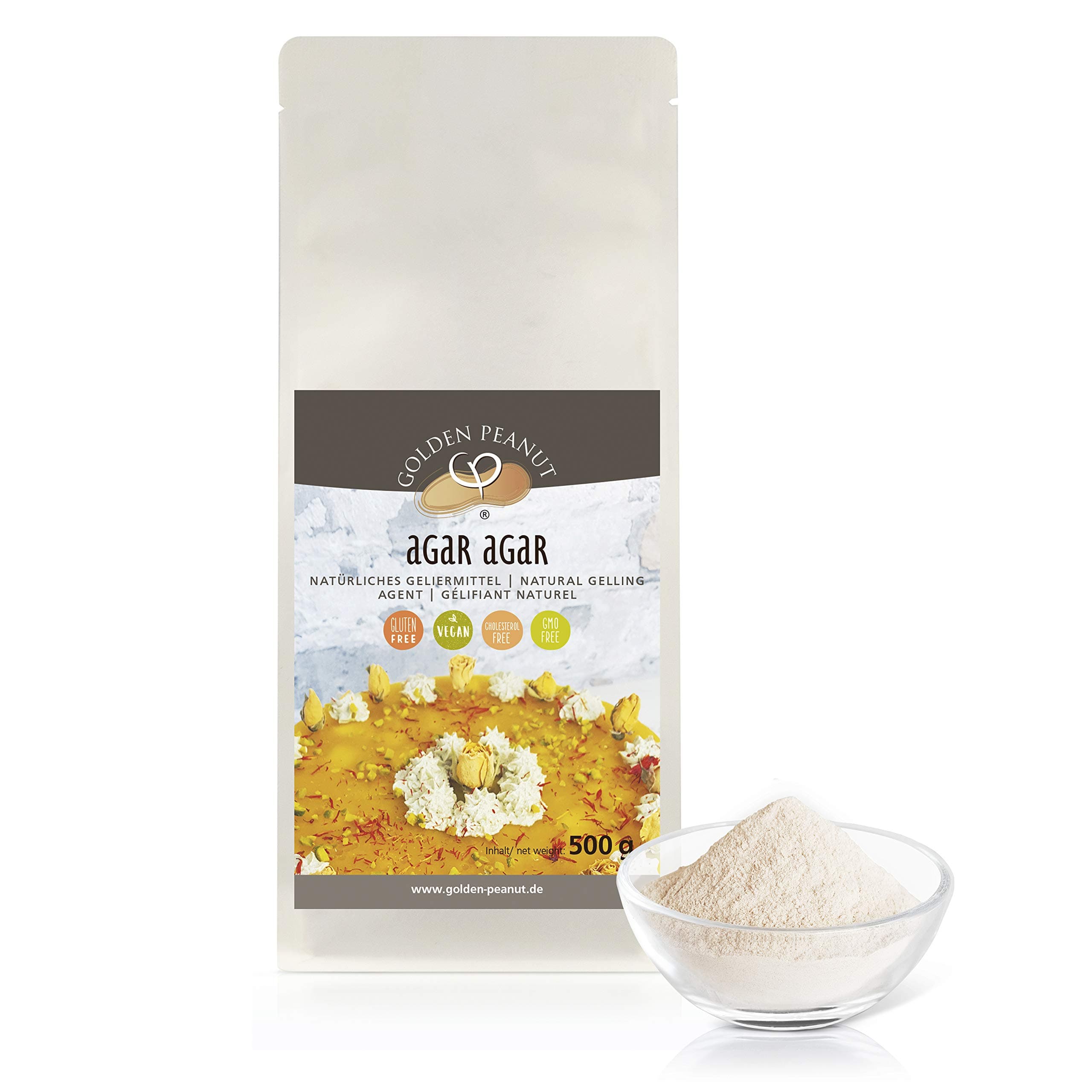 Agar Agar Powder E 406 - 100% Pure Gelling Agent 500 g from Golden Peanut