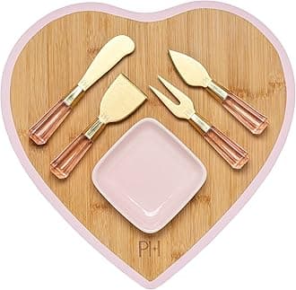 Heart Shaped Charcuterie Set, Pink