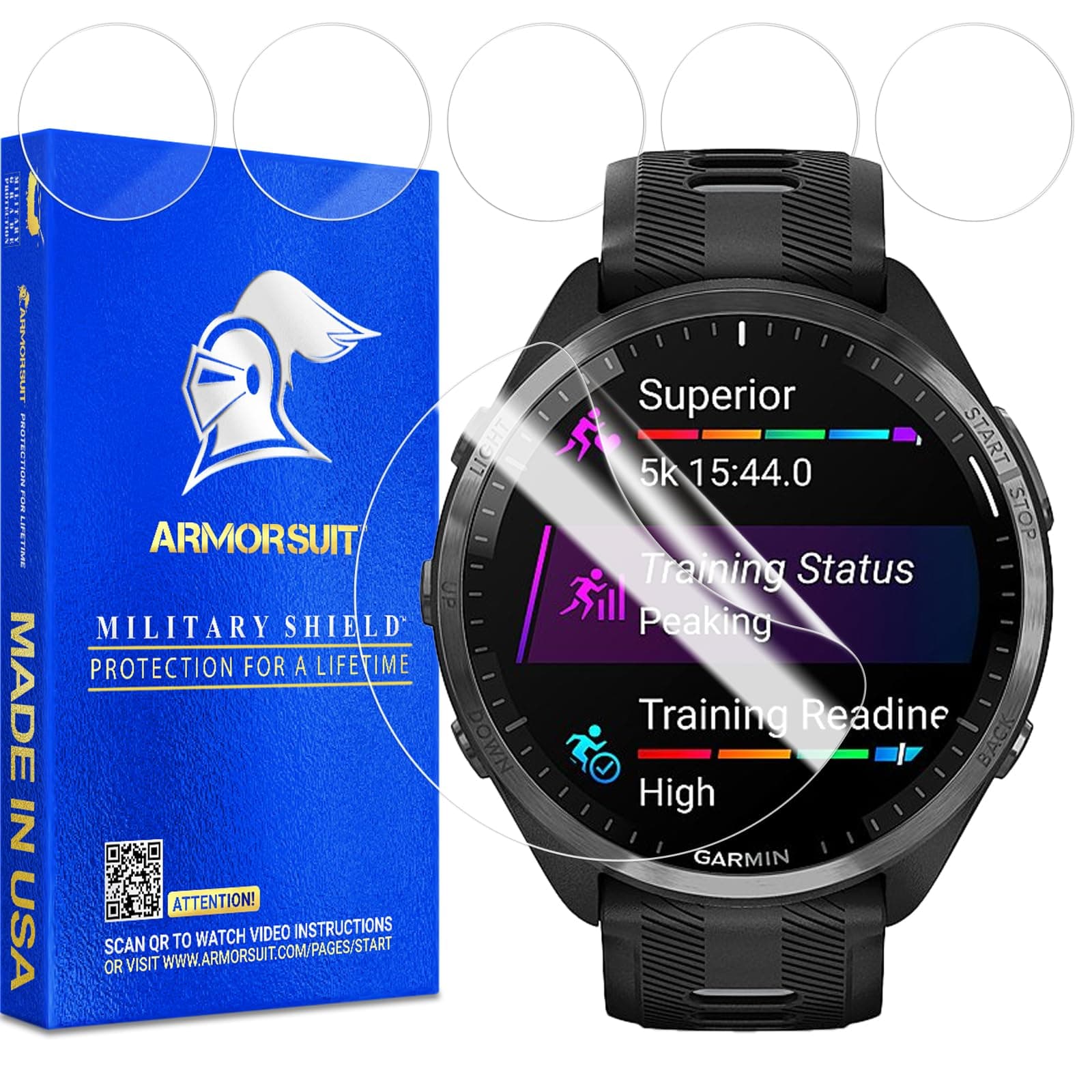 ArmorSuit 6 Pack for Garmin forerunner 965 (47mm) Screen Protector MilitaryShield HD Clear Film - Made in USA