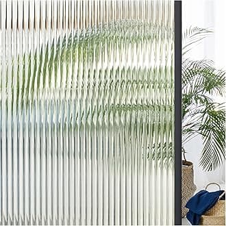 Lifetree Reeded Glass Window Film Privacy: 3D Decorative Vinyl Window Privacy Film Static Cling UV Blocking for Glass Windows Door (Opaque, 44.5 * 200cm)
