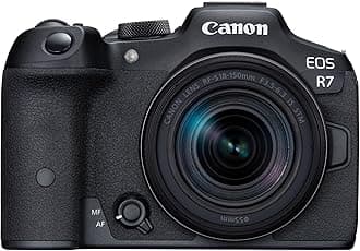 Canon Mirrorless Cameras EOS R7 + RF-S 18-150mm - w/o Mount Adapter GB - 32.5 MP APS-C CMOS Image Sensor - Dual Pixel CMOS AF II - In-Camera Compositing - LCD Touchscreen - UVC/UAC Compatible