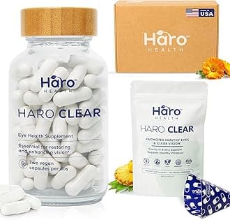 Haro Clear Eye Vitamins with Lutein and Zeaxanthin - Starter Kit - 180 Capsules - 90 Day Supply Refill Pouch