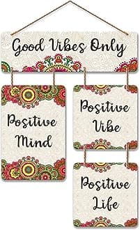 Good Vibes Only Decorative Wall Art MDF Wooden Wall Hanging for Living Room | Bedroom | Home Decor | Office | Gift | Quotes Items House Decoration | Modern Art (WH_6510N)