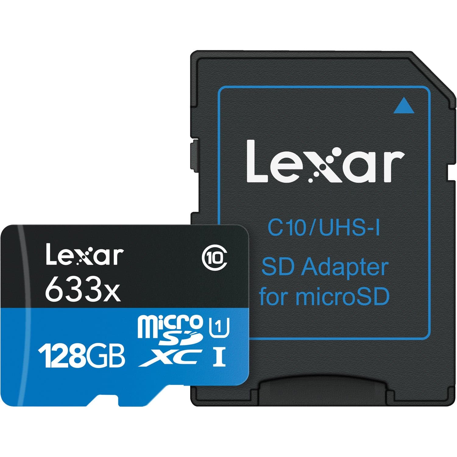 Lexar High-Performance 633x 128GB Micro SD Card, microSDXC UHS-I Card w/ SD Adapter, Up to 100MB/s Read, TF Card for Smartphones, Tablets, and Action Cameras (LSDMI128BBEU633A)