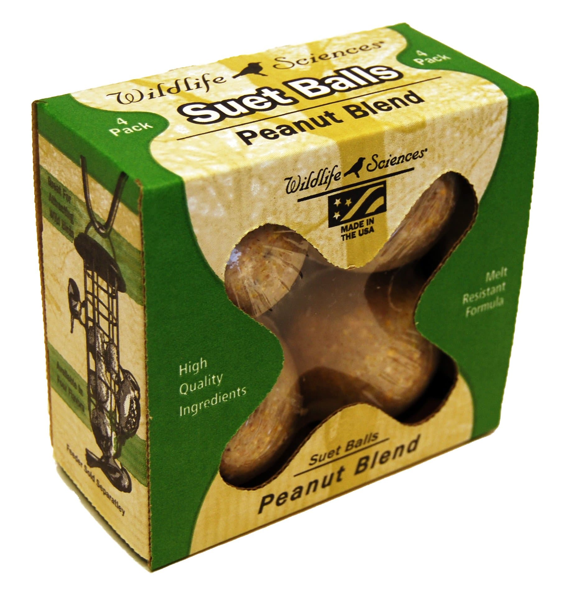 Wildlife Sciences Suet Ball, Peanut, 4-Pack