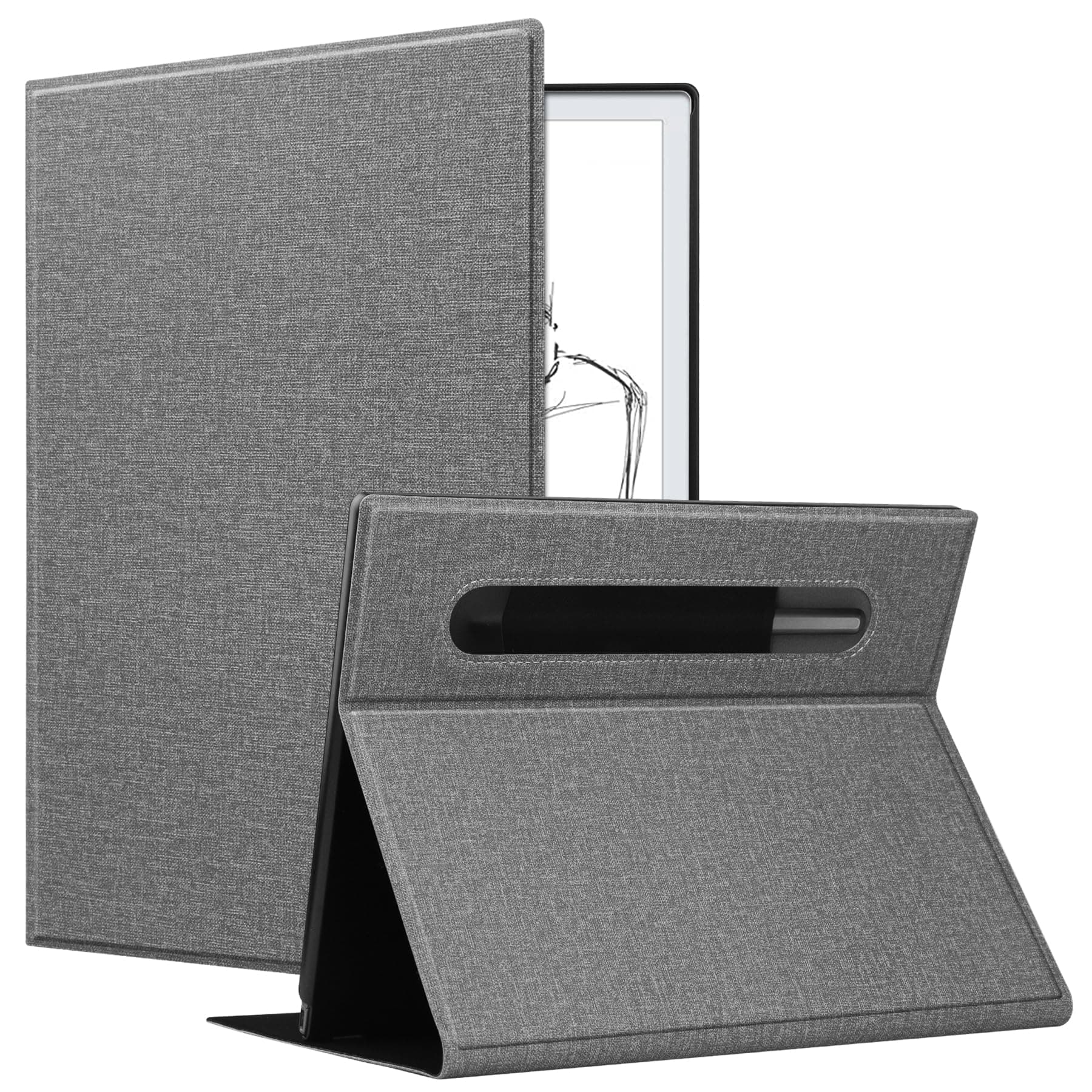 KuRoKo Case for Remarkable 2 Tablet Case, Slim Lightweight Stand Hard Back Shell Protective Cover with Pen Holder for Remarkable 2 Paper Tablet 10.3" 2020 Released,LightGray