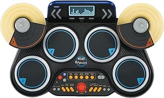 Kidi DJ Drums, Light-up Electronic Drum Kit for Kids, with 4 Drums, 2 Cymbals, Drum Sticks, Bluetooth, Coach Mode and More, Music Toy for Ages 5, 6, 7Plus Years, English Version