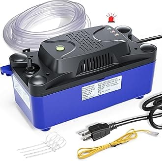1/30 HP 130 GPH 20ft Max Head HAVC Condensate Pump, 110V/240V w/Automatic Safety Switch, Removal Drain Pump for Air Conditioner, Furnace, Dehumidifier, Ice Maker, AC Unit