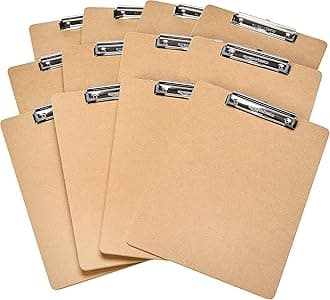 Amazon Basics Hardboard Clipboard - 12-Pack, Brown