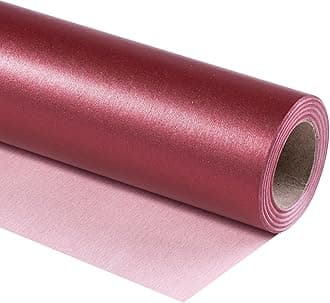 RUSPEPA Burgundy Matte Wrapping Paper, Mini Roll, Wine Red Solid Color Pearly-luster Paper Perfect for Christmas, Wedding, Birthday, Valentine's Day, Baby Shower, Anniversary, 17 Inches X 32.8 Feet
