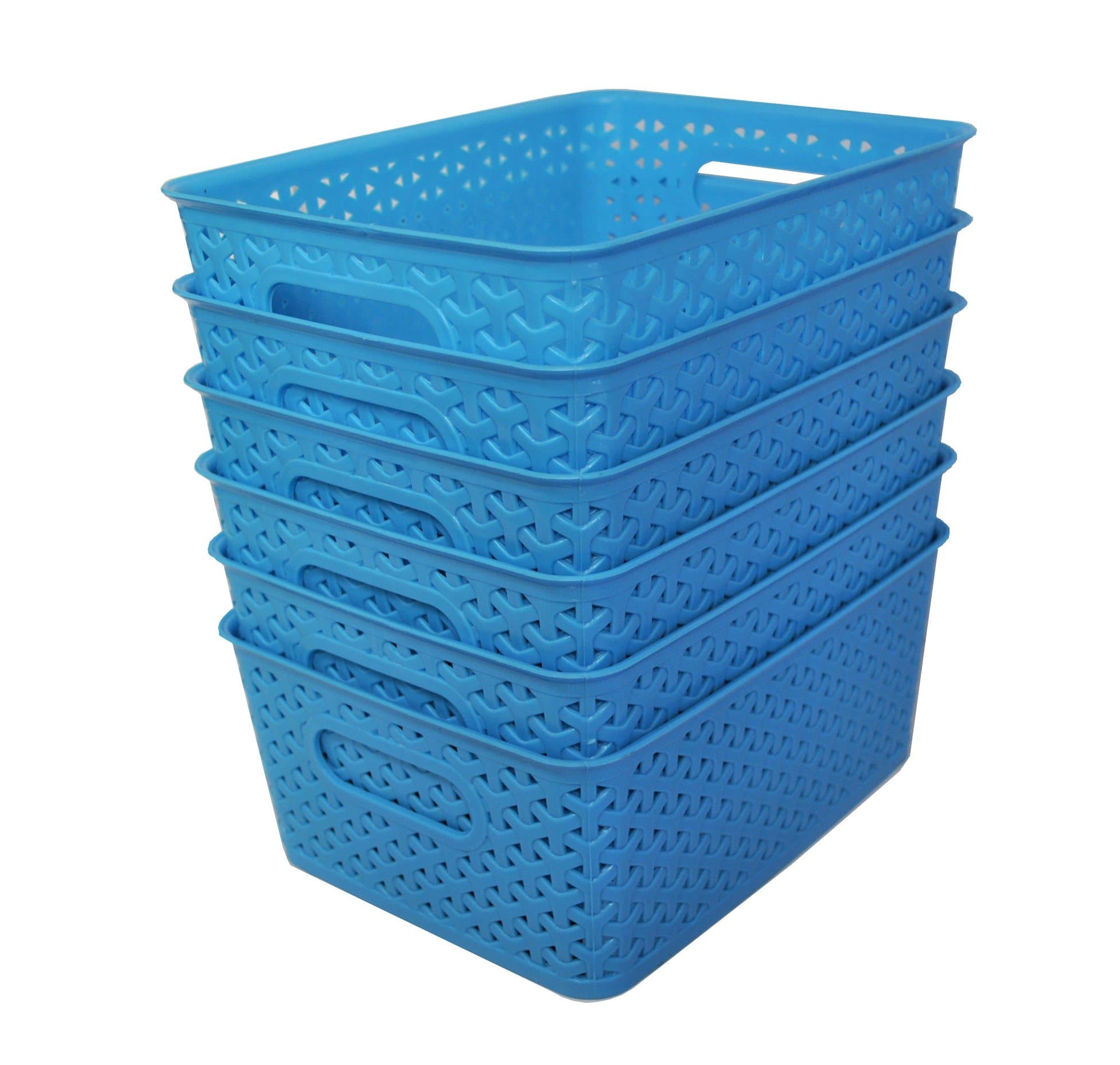 Fair food Plastic Multi Purpose Use Storage Basket (Blue) - Set of 6