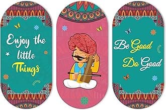 Artvibes Enjoy Little Things Positive Quotes Wooden Wall Hanger for Home | Office | Living Room | Gift | Modern Decoration Items | Kitchen Wall Decor | Artworks (WH_9021N), Set of 3