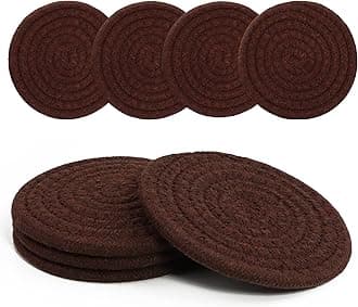 Coasters Set of 4 for Drinks, Cotton Woven 4 Colors Absorbent Boho Coasters for Home Decor Cups - Hot or Cold Drink Thickened (Mocha Mousse Color)