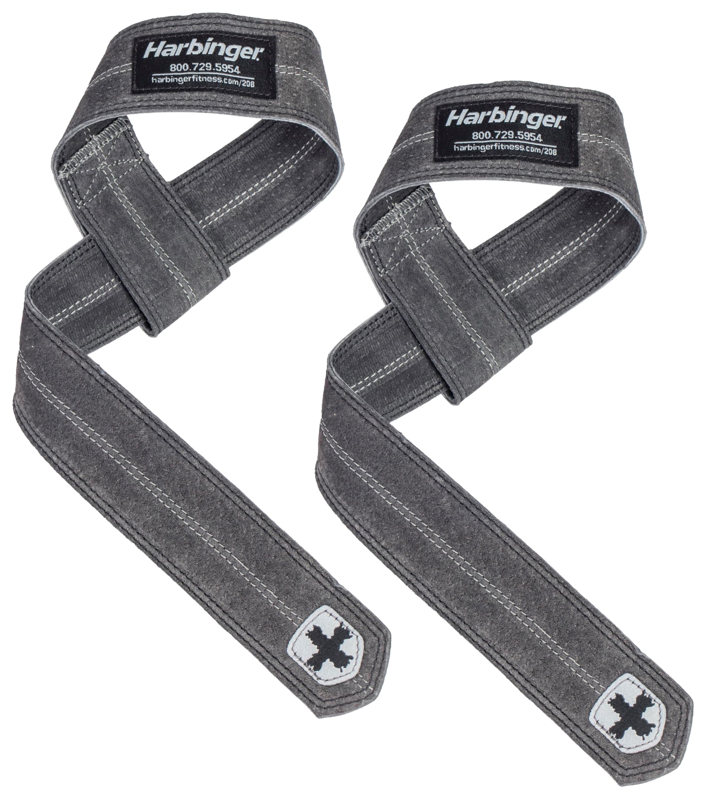 Harbinger DuraHide Real Leather Lifting Straps, Black