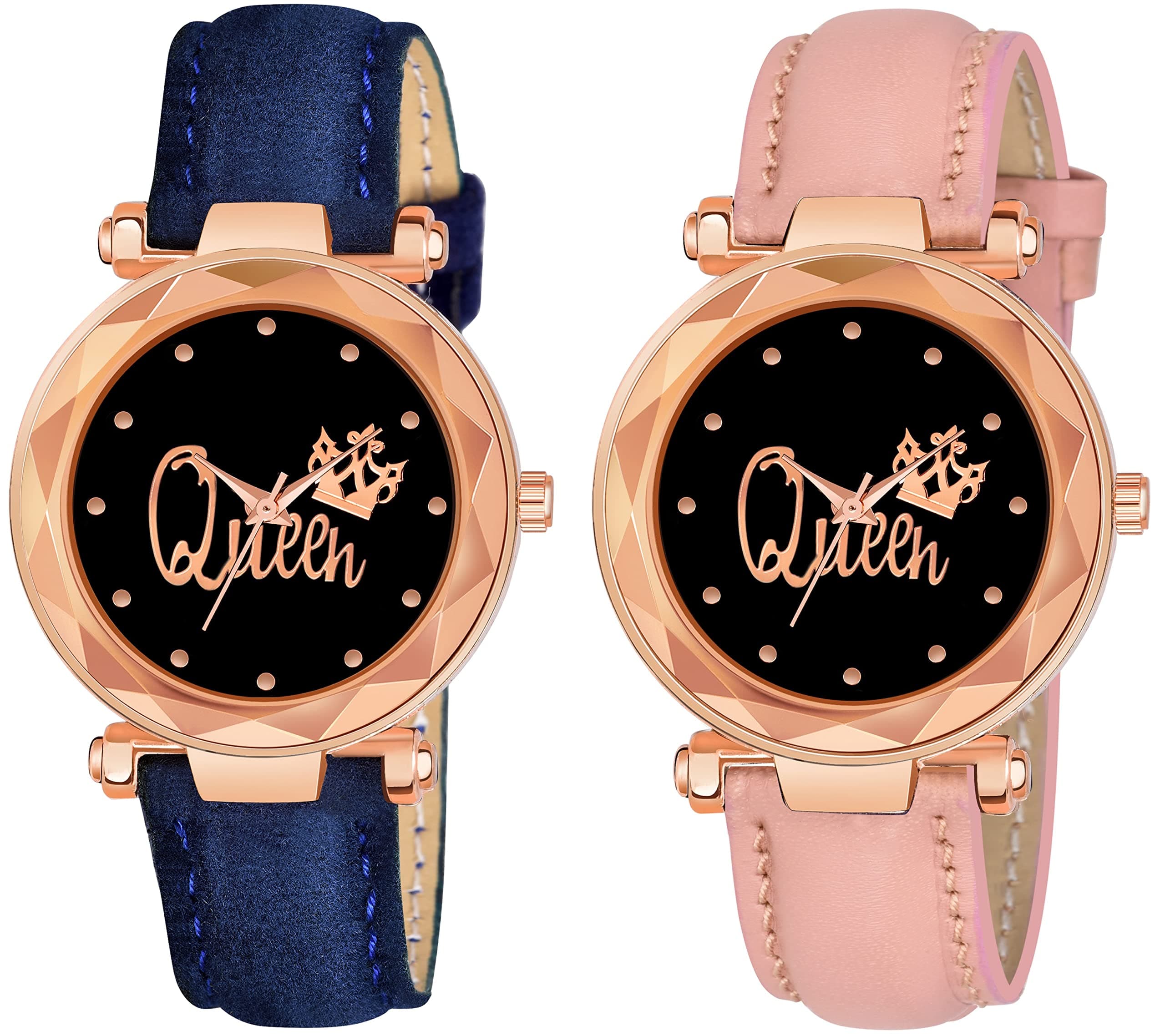 CEROWomen's Queen Dial Leathers Strap Analog Watch (Multicolor)