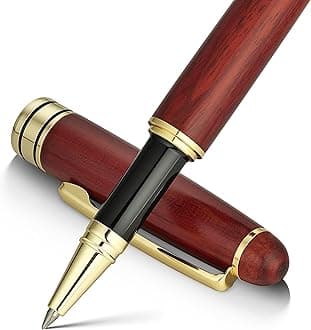 Luxury Wood Ballpoint Pen Writing Set,Rosewood-Elegant Fancy Nice Gift Pen Set for Signature Executive Business Office Fancy Nice Supplies - Christmas Gift Boxed with Extra Refills (Black)