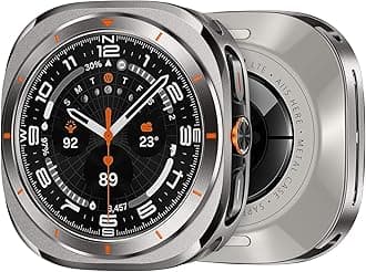 Suitisbest Metal Case for Samsung Galaxy Watch Ultra 47mm Case, Stainless Steel Protective Rugged Bumper Thin Frame with Ceramic-Like Back Cover for Galaxy Watch Ultra 47mm for Men Women