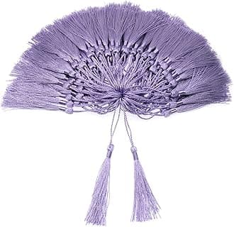 VAPKER 100 Pieces Purple Silky Handmade Soft Tassels 13cm/5-Inch With 2-Inch Cord Loop for Jewelry Making, DIY Projects, Bookmarks