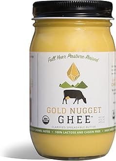 TRADITIONAL GHEE BY GOLD NUGGET GHEE, USDA ORGANIC, FULL-YEAR/PASTURE-RAISED, GRASS-FED BUTTER 16oz