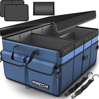 FORTEM Trunk Organizer For SUV Car Trunk Organizer, Foldable Storage, Car Accessories for Women Men, Collapsible Bag, Perfect Christmas Gifts, 600D Oxford, Non Slip Bottom, Straps, Soft Cover (50L)