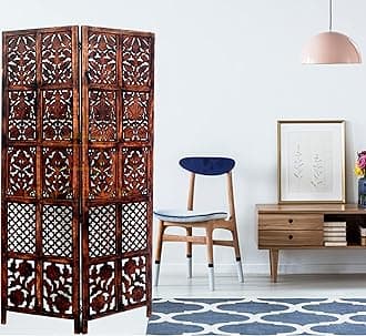 Wooden partition for Living Room | Wood Screen for Pooja Room | Hall Partition | Separator for Living Room | Modern Decorative Wall Divider | Folding Door Screen Kitchen | Foldable Panel
