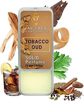 Tobacco Oud Solid Perfume | Alcohol-Free, Long-Lasting Woody & Smoky Fragrance | 12g Non-Greasy Solid Perfume for Men & Women | Portable & Travel-Friendly Cologne
