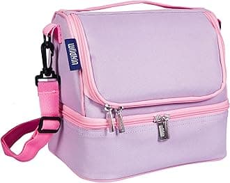 Two Compartment Insulated Lunch Bag for Boys & Girls, Perfect Solution for Packing Hot or Cold Snacks for Kids' School and Travel, Ideal for Lunch Bag for Kids (Lilac)