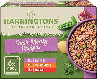 Harringtons Complete Wet Tray Grain Free Hypoallergenic Adult Dog Food Meaty Pack 6x400g - Chicken, Beef & Lamb - Made with All Natural Ingredients