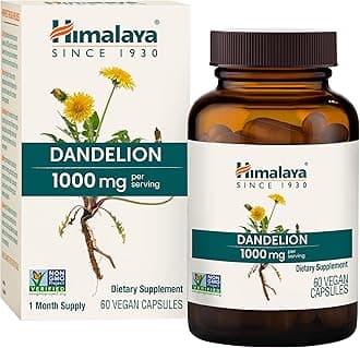 Himalaya Dandelion - Dandelion Root Supplement Supporting Daily Wellness and Health - Vegan, Gluten Free, 1000 mg, 60 Capsules