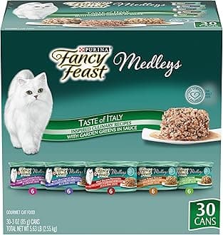 Purina Fancy Feast Wet Cat Food Variety Pack, Medleys Taste of Italy with Garden Greens in Sauce - (30) 3 oz. cans