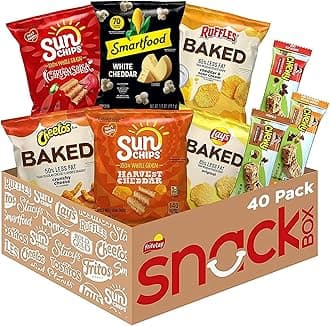 Frito-Lay Snack Time Favorites with Baked, Smartfood, Sunchips and Quaker Chewy Granola Bars Variety Pack, (Pack of 40)