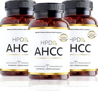 HPD Rx Premium AHCC & Shiitake Mushroom 1100 mg per Serving Supplement, Natural Immunity Booster, Maintains Natural Killer Cell Activity | AHCC is Proven in 30+ Studies | 90-Day Supply, 3-Pack