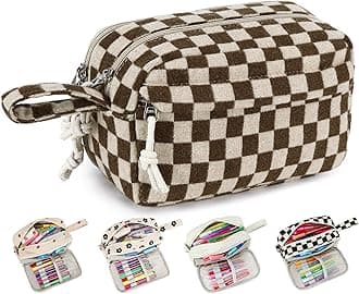 Bluboon Big Capacity Pencil Case Pencil Pouch Pen Case School Supplies Cute Pencil Box Pencil Bag for Teen Girls Boys Women Man (Khaki Brown Checked)